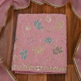 Organza Pink Unstitched Suit